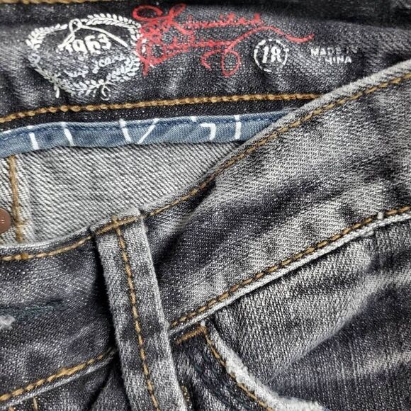 Gap 1969 Size 1 Black skinny Zipper Bottom Denim Jeans - Picture 6 of 9